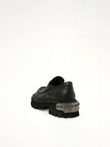 Tractor Loafer L20 in Black/Silver Back View | BALENCIAGA