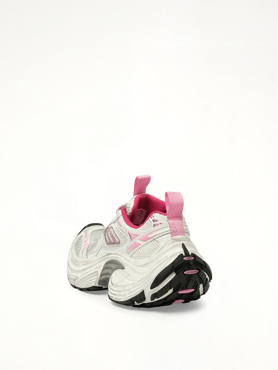 6XL Sneaker in White/Pink/Grey/Black Back View | BALENCIAGA
