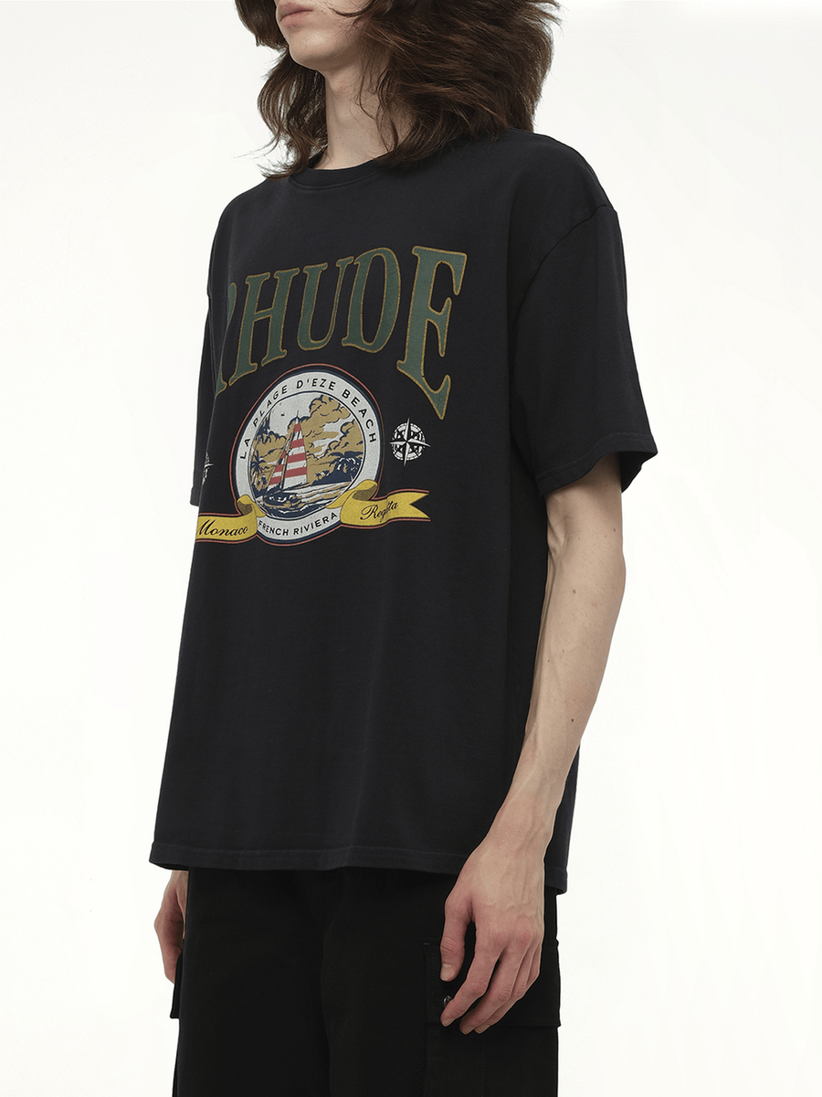 Rhude Monaco Regatta T-Shirt in Vintage Black