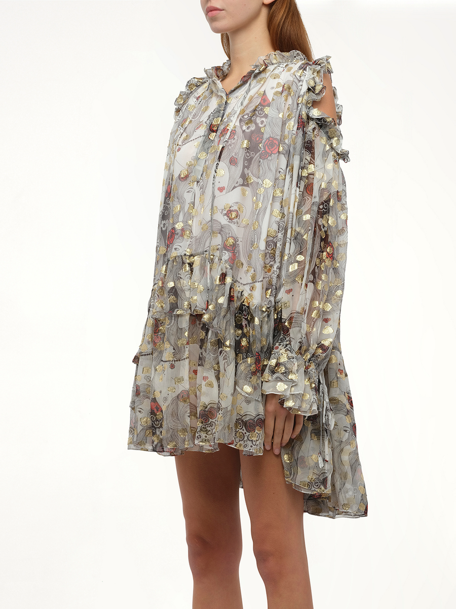 Jacquard Mini Dress in Ivory