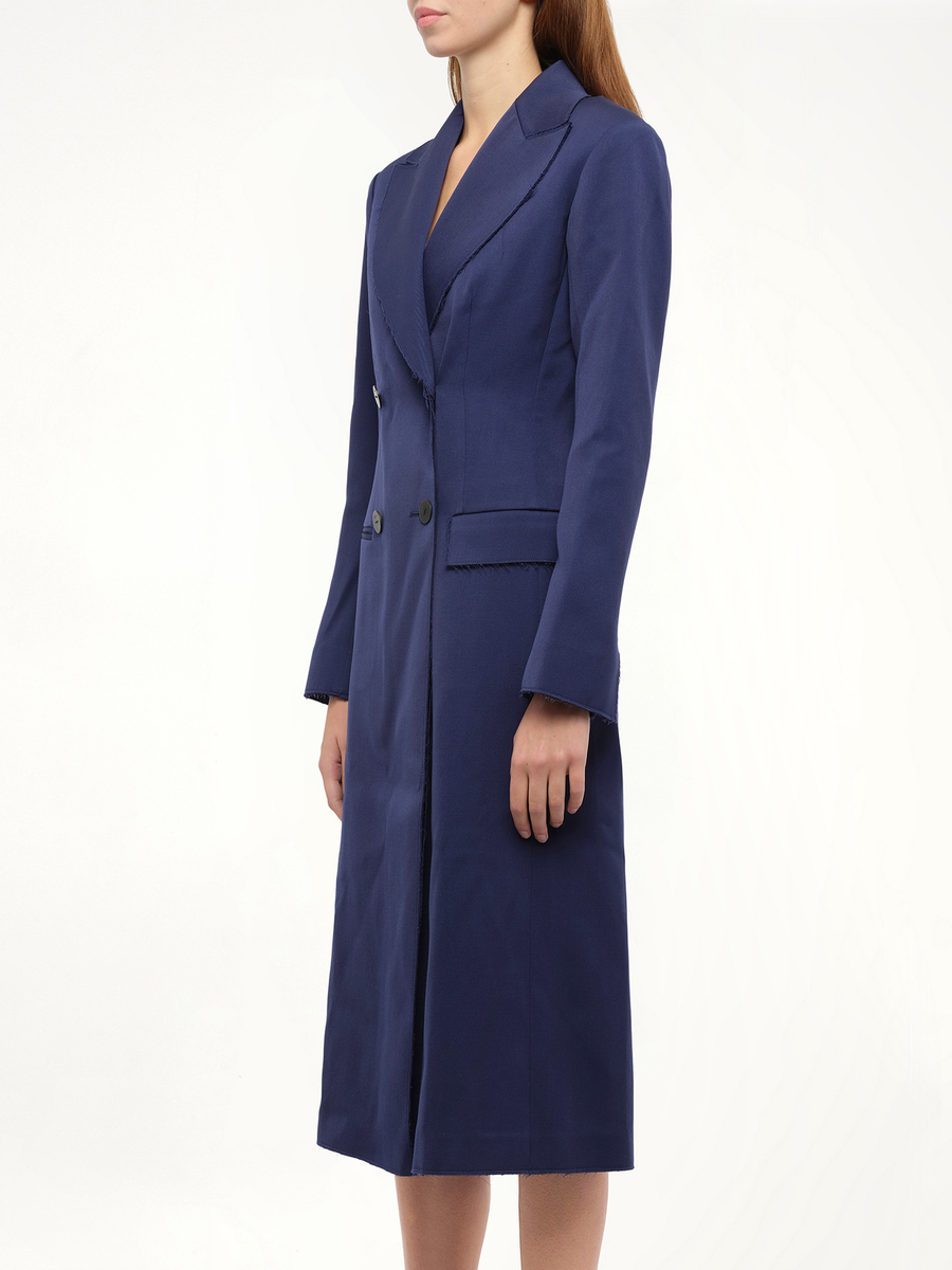 Double Button Coat in Navy