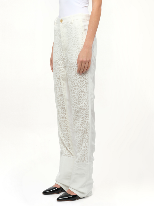 Lace Fisherman in White