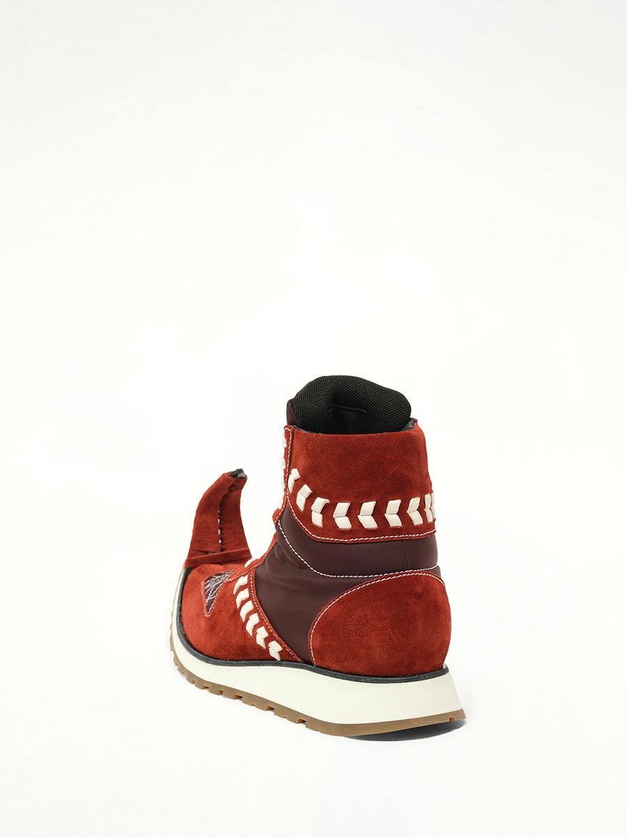 Dinosaur Sneaker Hi in Red Back View | LOEWE