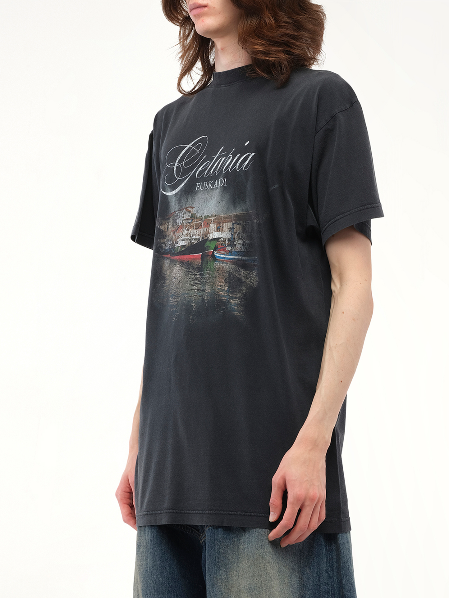 Balenciaga Getaria Oversized T-Shirt in Faded Washed Black