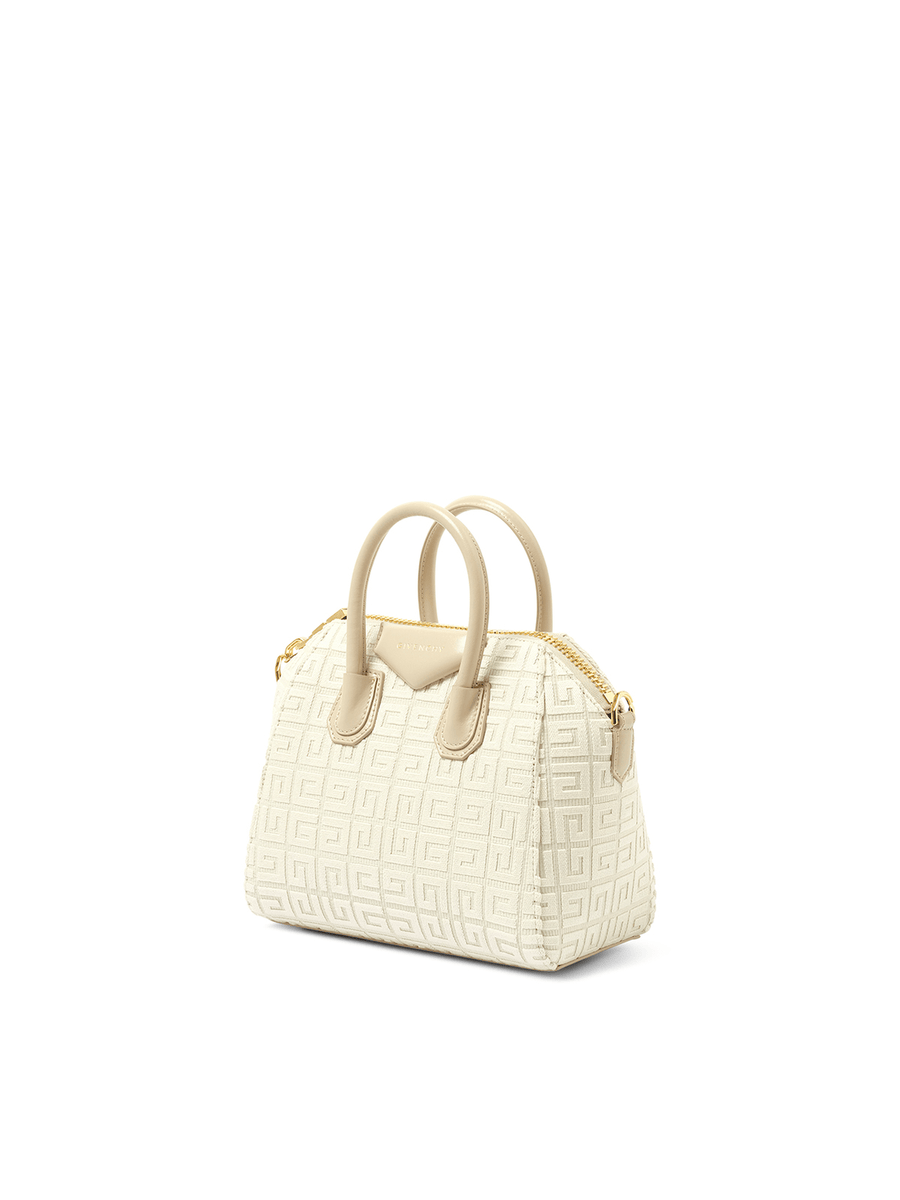 Givenchy Mini Antigona Bag in Monogram Canvas in Natural Beige