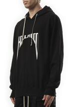 Rick Owens Drkshdw Hollywood Curved Print Oversized Hoodie in Black/Milk