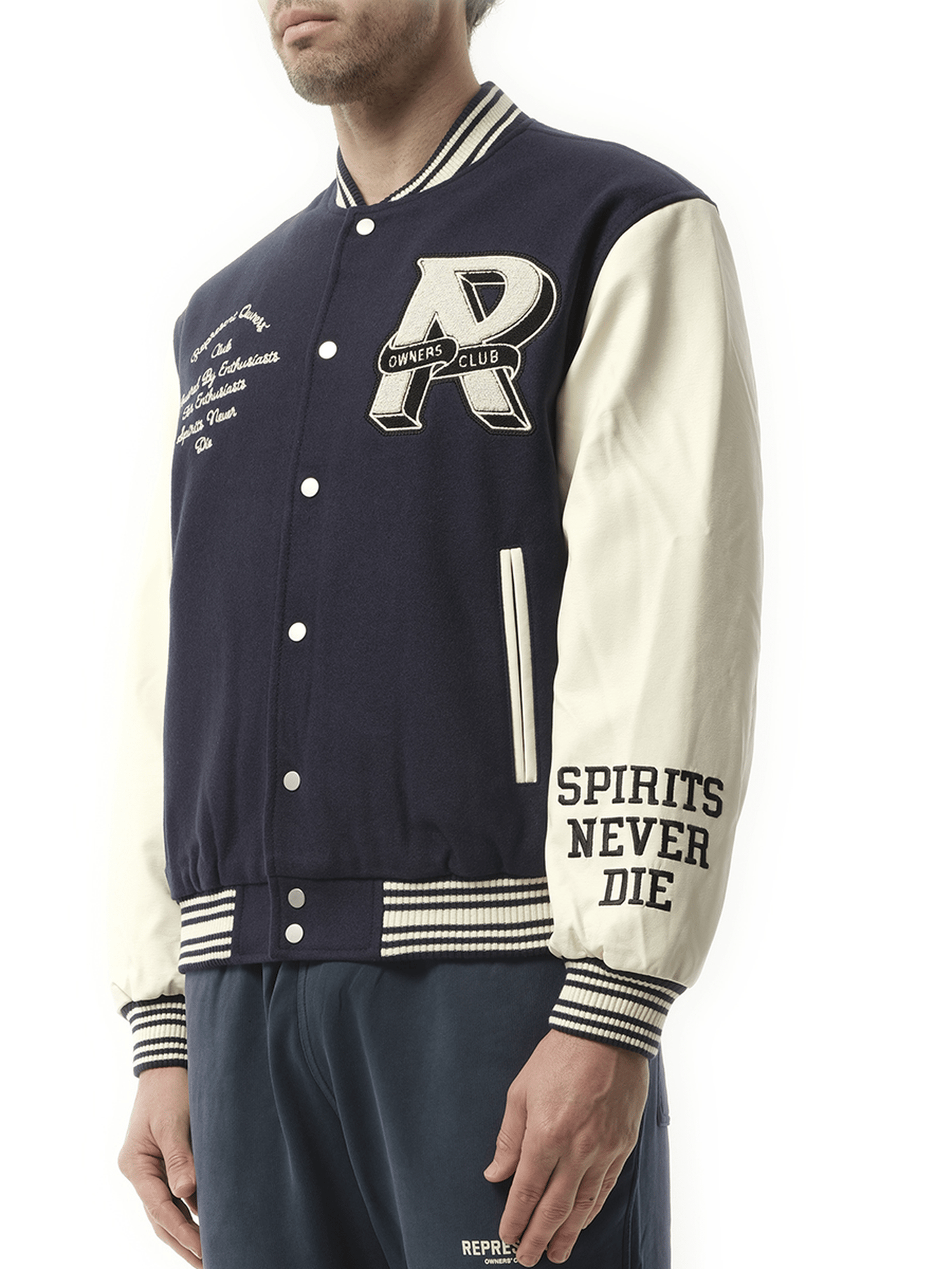 Represent Owners Club Varsity Jacket in Midnight Navy
