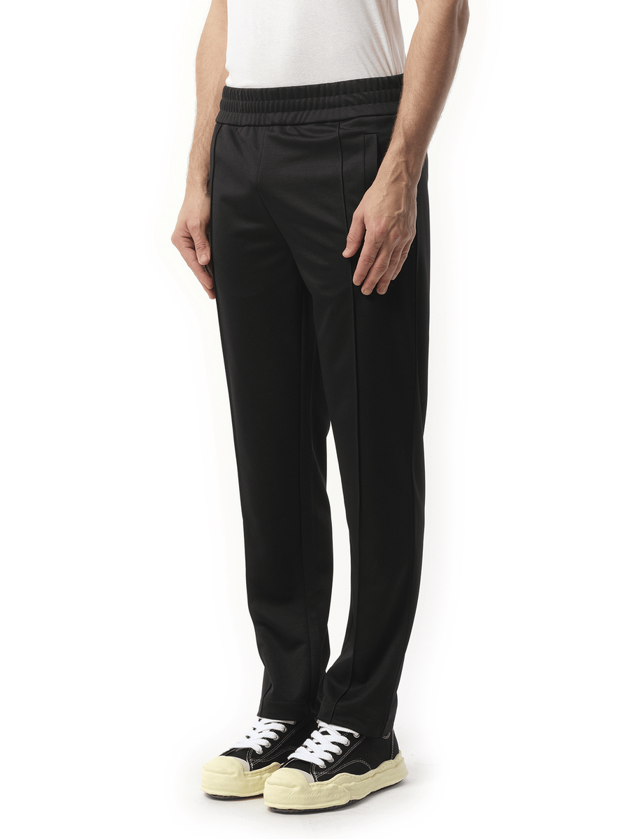 Palm Angels Back Curved Logo Track Pants in Black/Off White