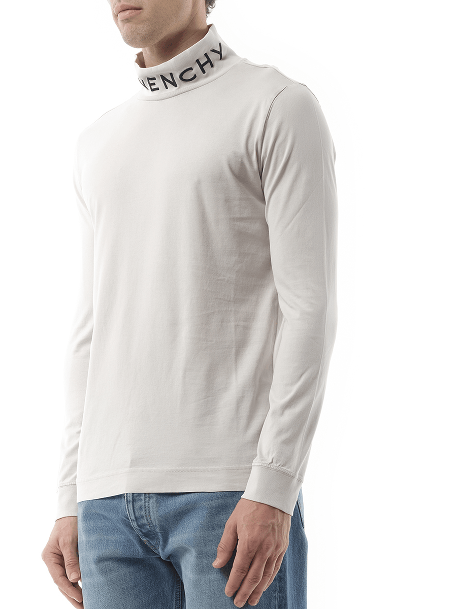 Givenchy Faded Logo Dyed Long Sleeve T-Shirt in Cloud Grey