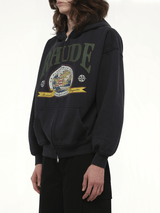 Rhude Monaco Regatta Full-Zip Hoodie in Vintage Black