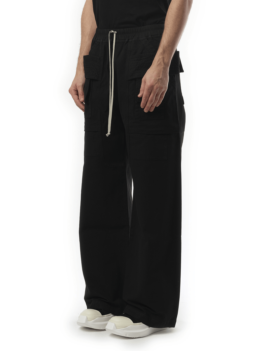 Rick Owens Drkshdw Cotton Canvas Creatch Wide Cargo Drawstring in Black