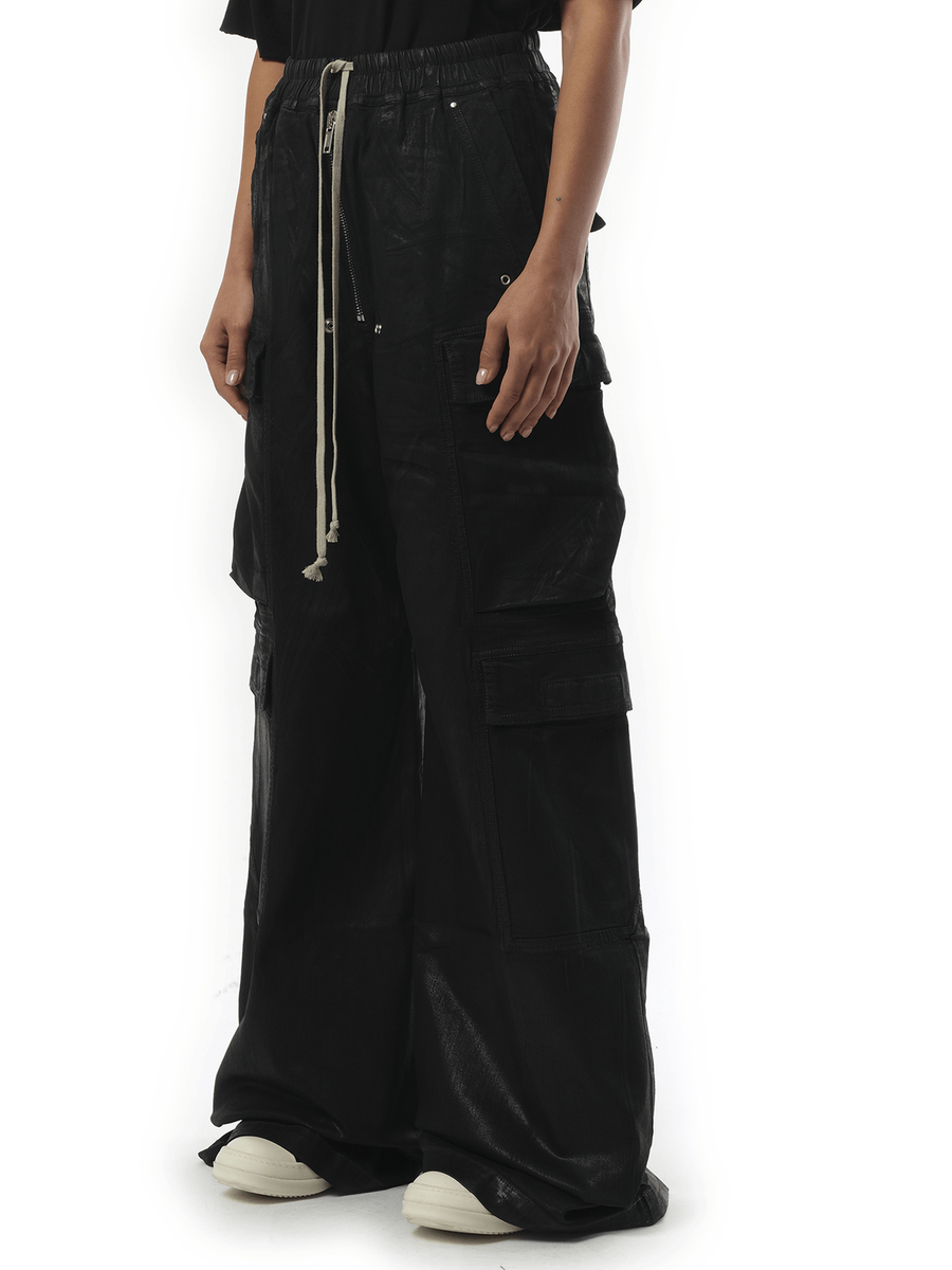 Rick Owens Drkshdw Denim Double Cargo Jumbo Belas in Black