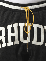 Rhude Rhude Collegiate Basketball Shorts in Black/White