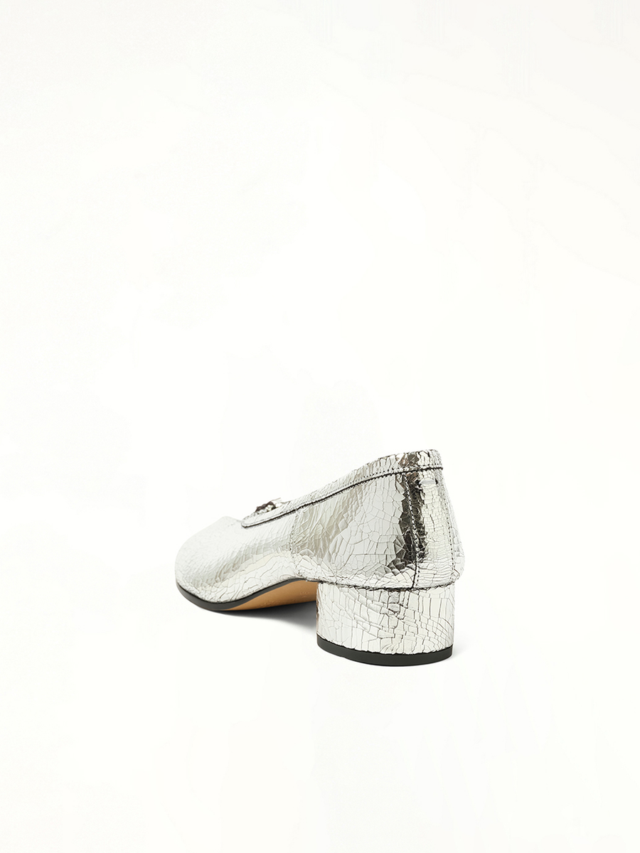 New Tabi Ballerina H30 in Silver Back View | MAISON MARGIELA
