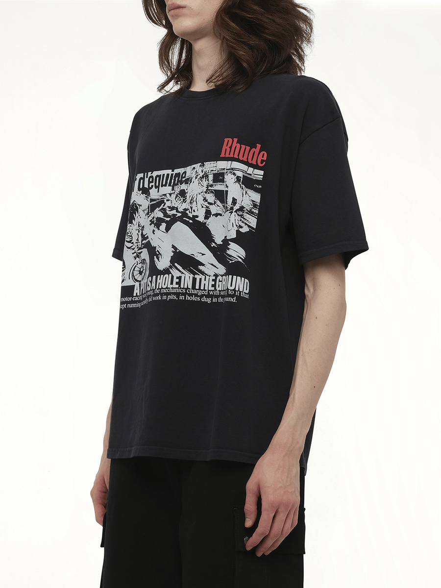 Rhude Champions Du Monde T-Shirt in Vintage Black