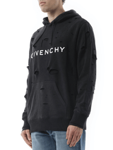 Givenchy Archetype Hoodie with Destroyed Effect in Faded Black