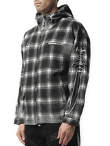 Thug Club Arab Sword Flannel Zip-up Jacket in Black