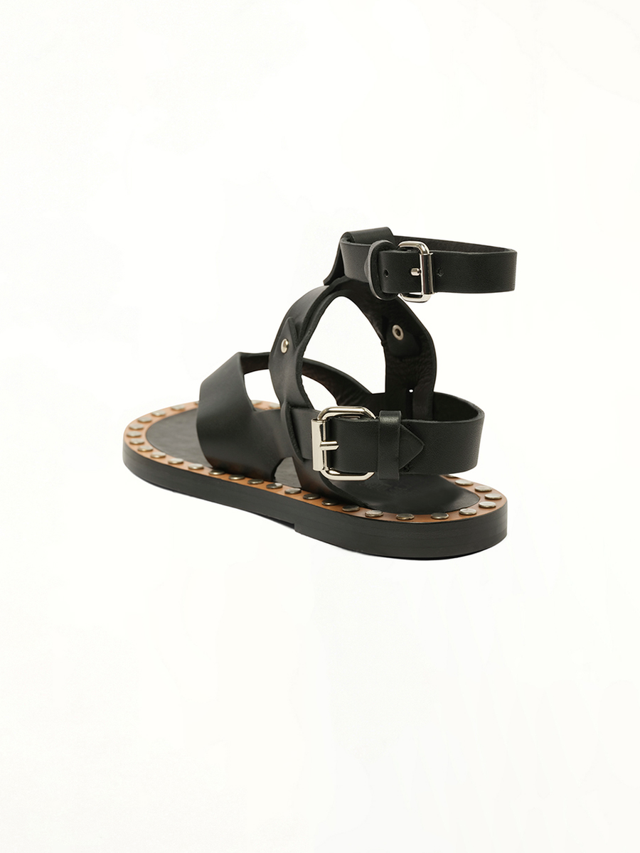 Justy Sandals in Black Back View | ISABEL MARANT