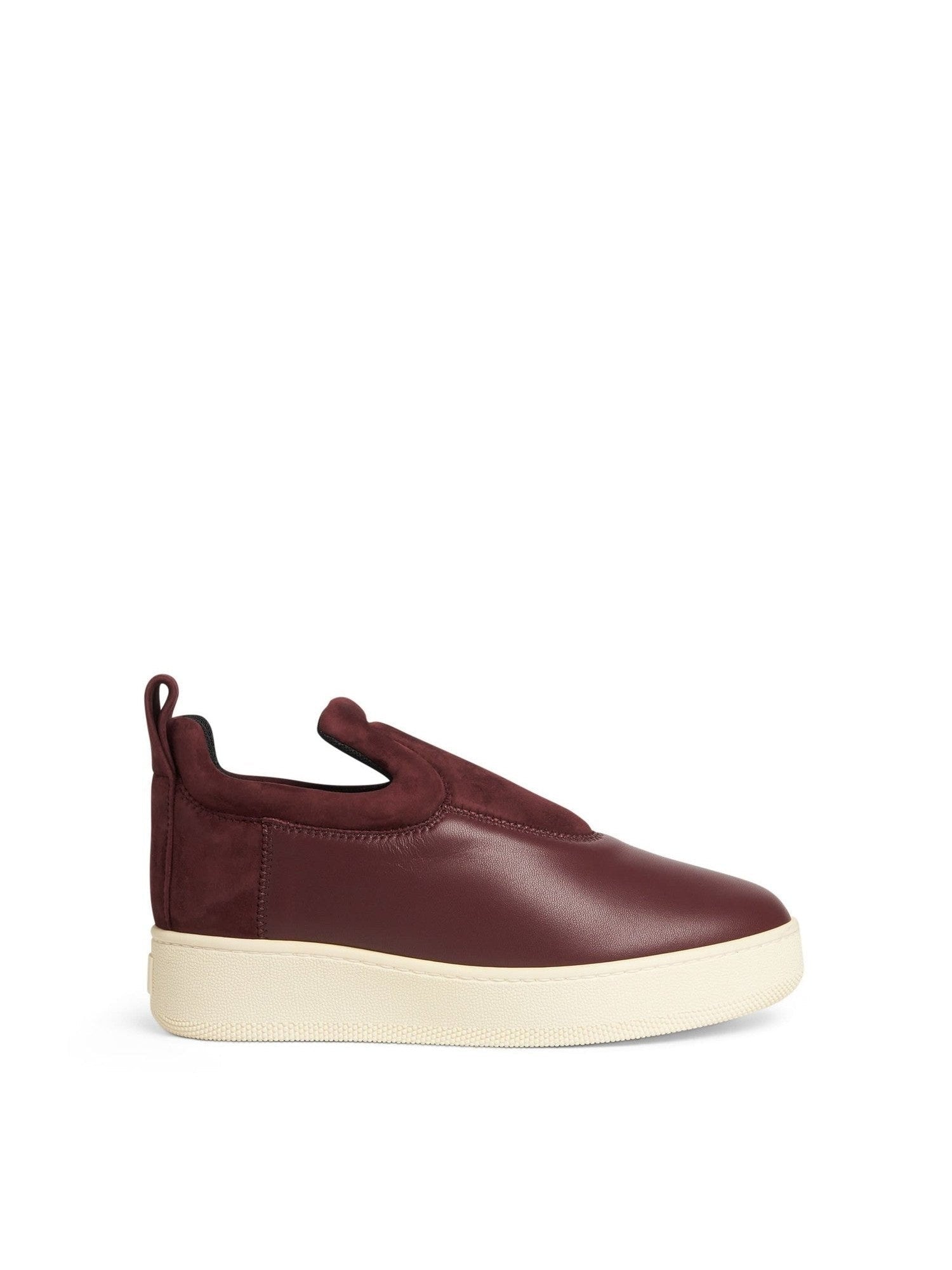 Pull On Patch Sneaker in Burgundy Side View | CELINE