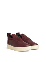 Pull On Patch Sneaker in Burgundy Front View | CELINE