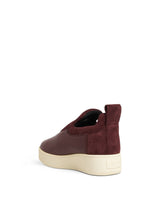 Pull On Patch Sneaker in Burgundy Back View | CELINE