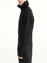 Zipped Cardigan in Ash Melange