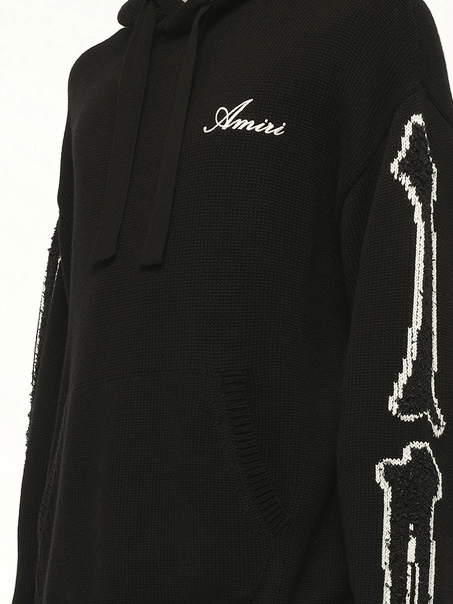 Bones Hoodie in Black/White