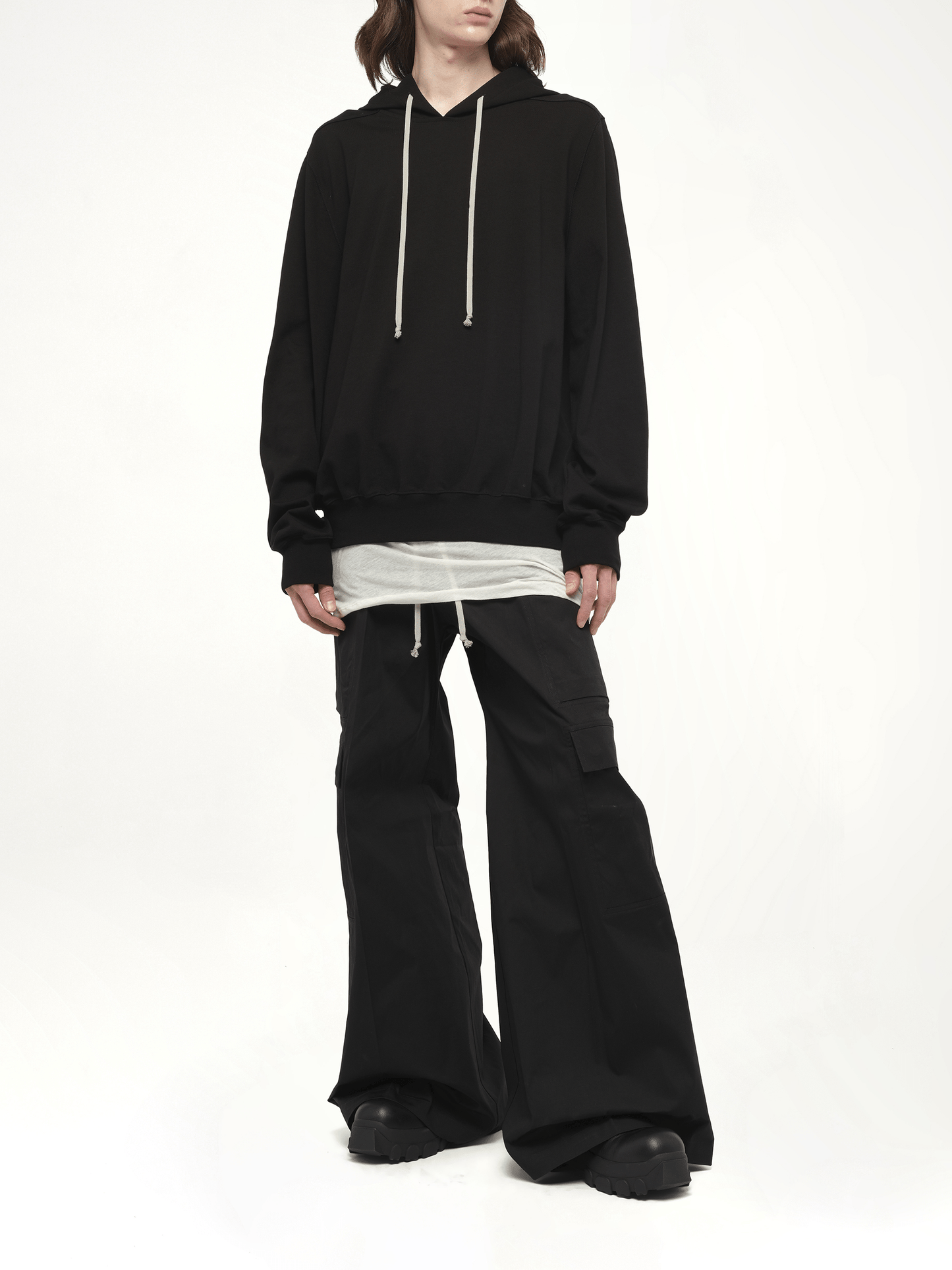 Drawstring Hoodie in Black