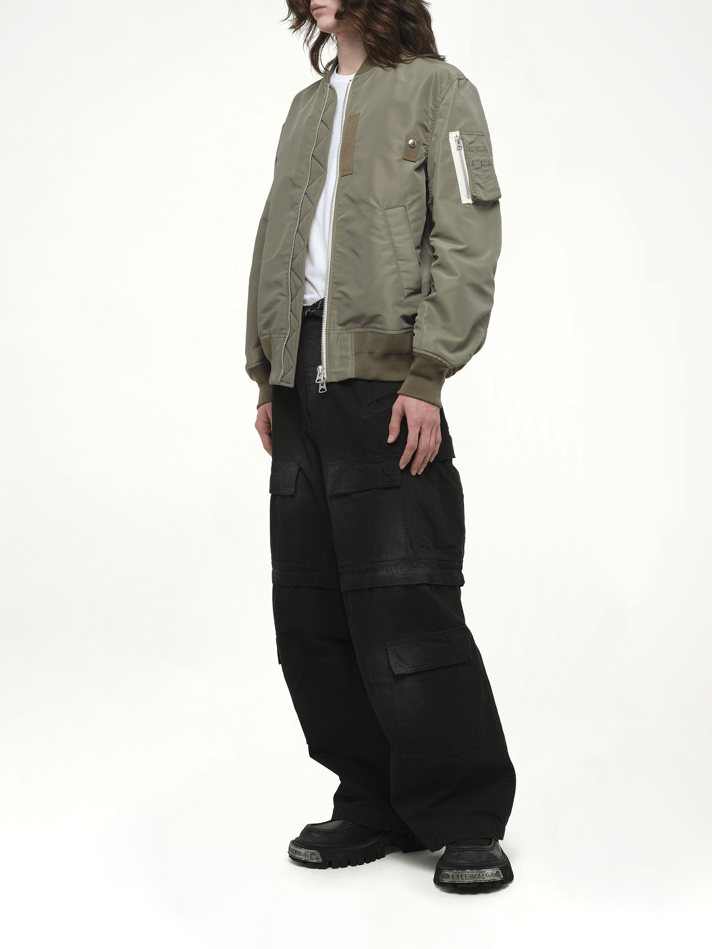 Nylon Twill Blouson in Khaki