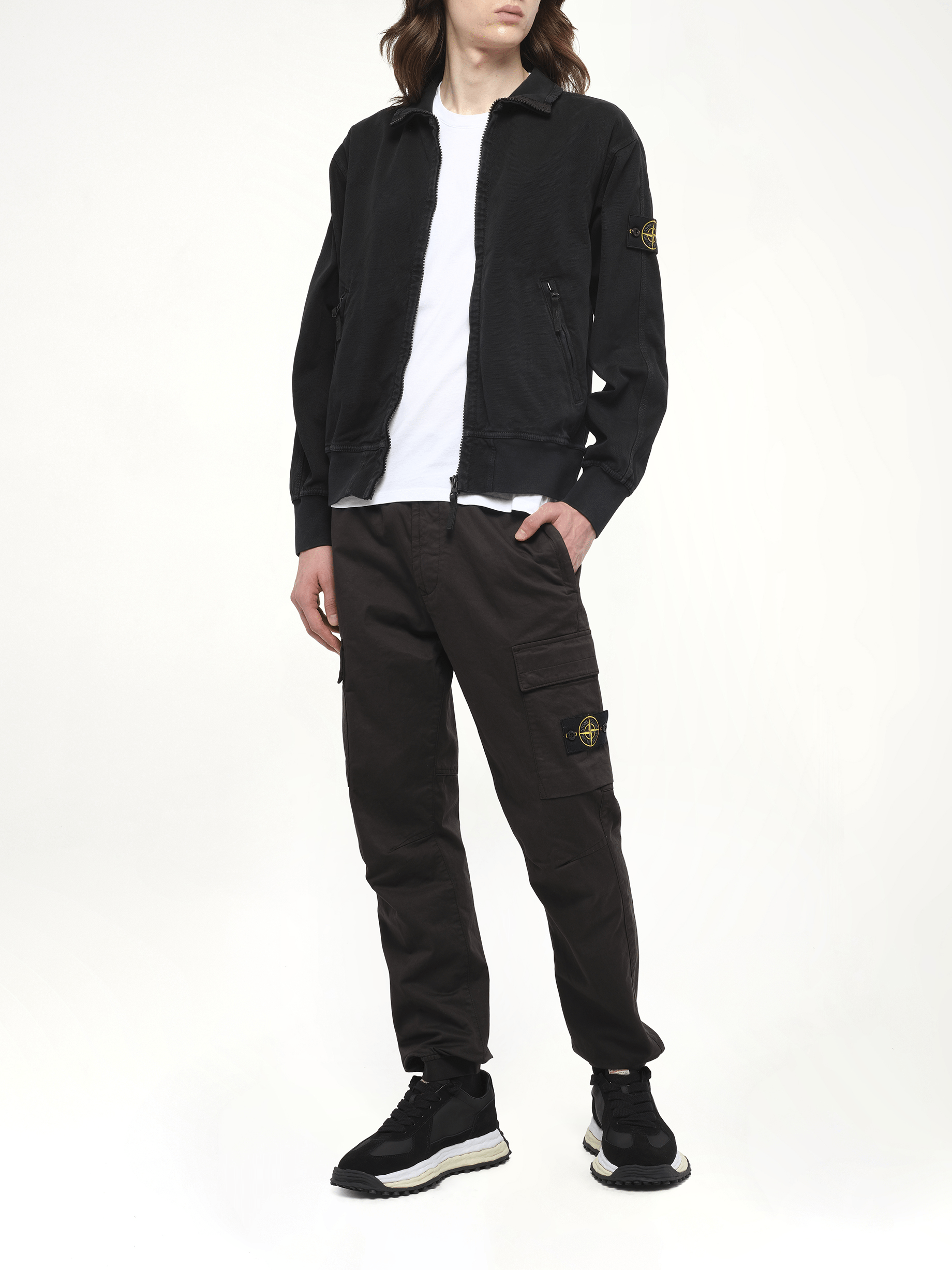 610005 Giubbotto Zip Up Cardigan in Black
