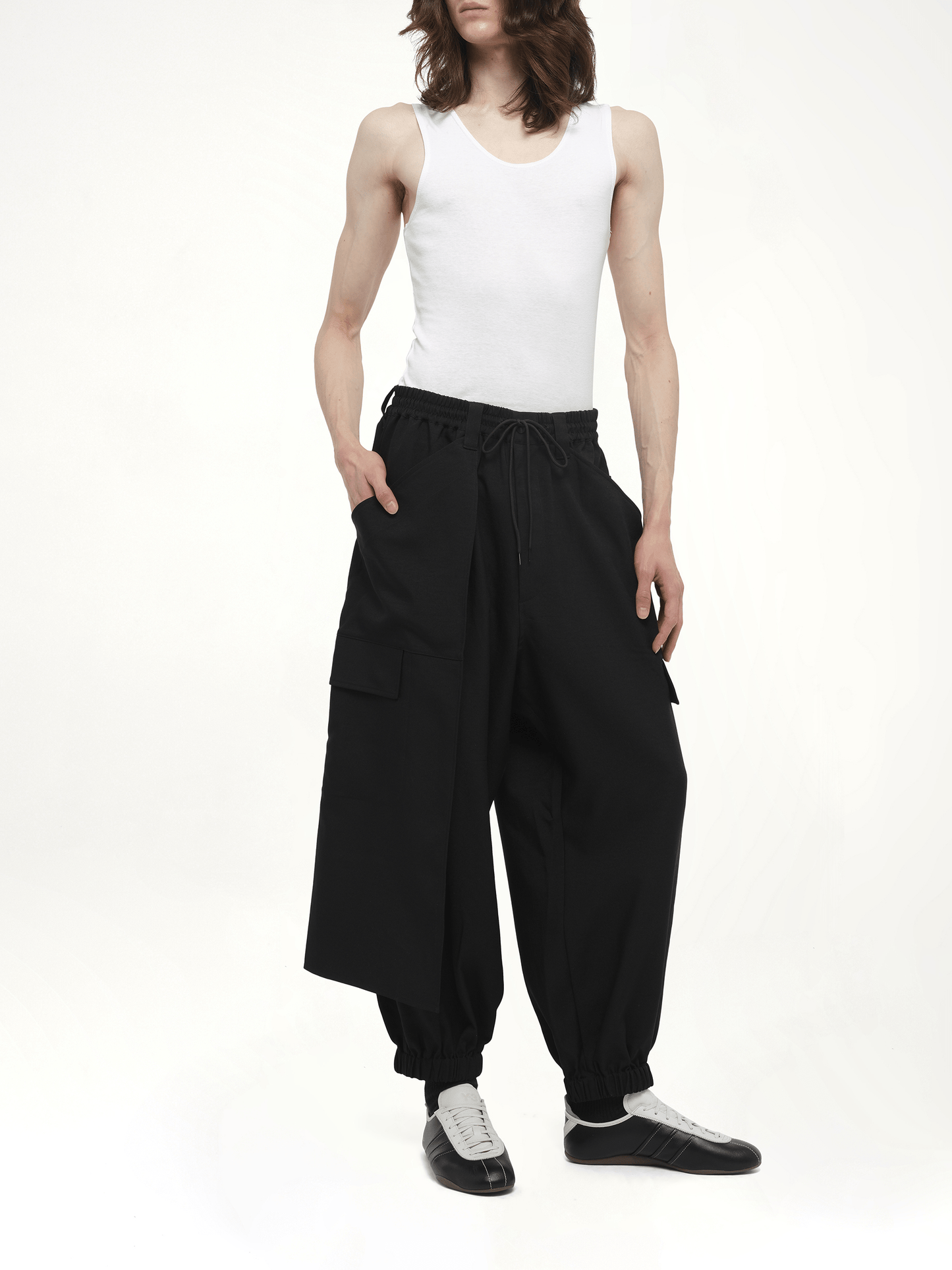 Sport Uniform Cuffed Cargo Pants in Black