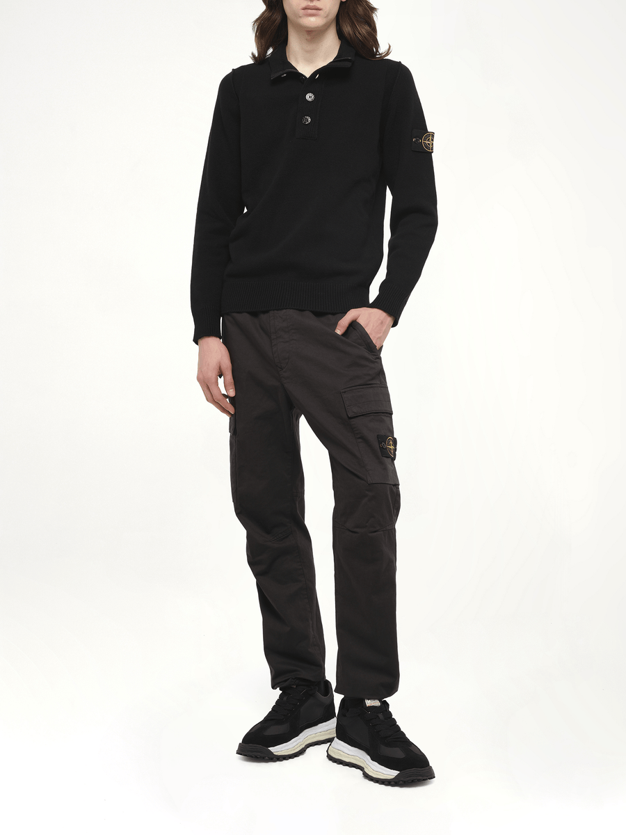 5100040 Lambswool Half-Zip Sweater in Black