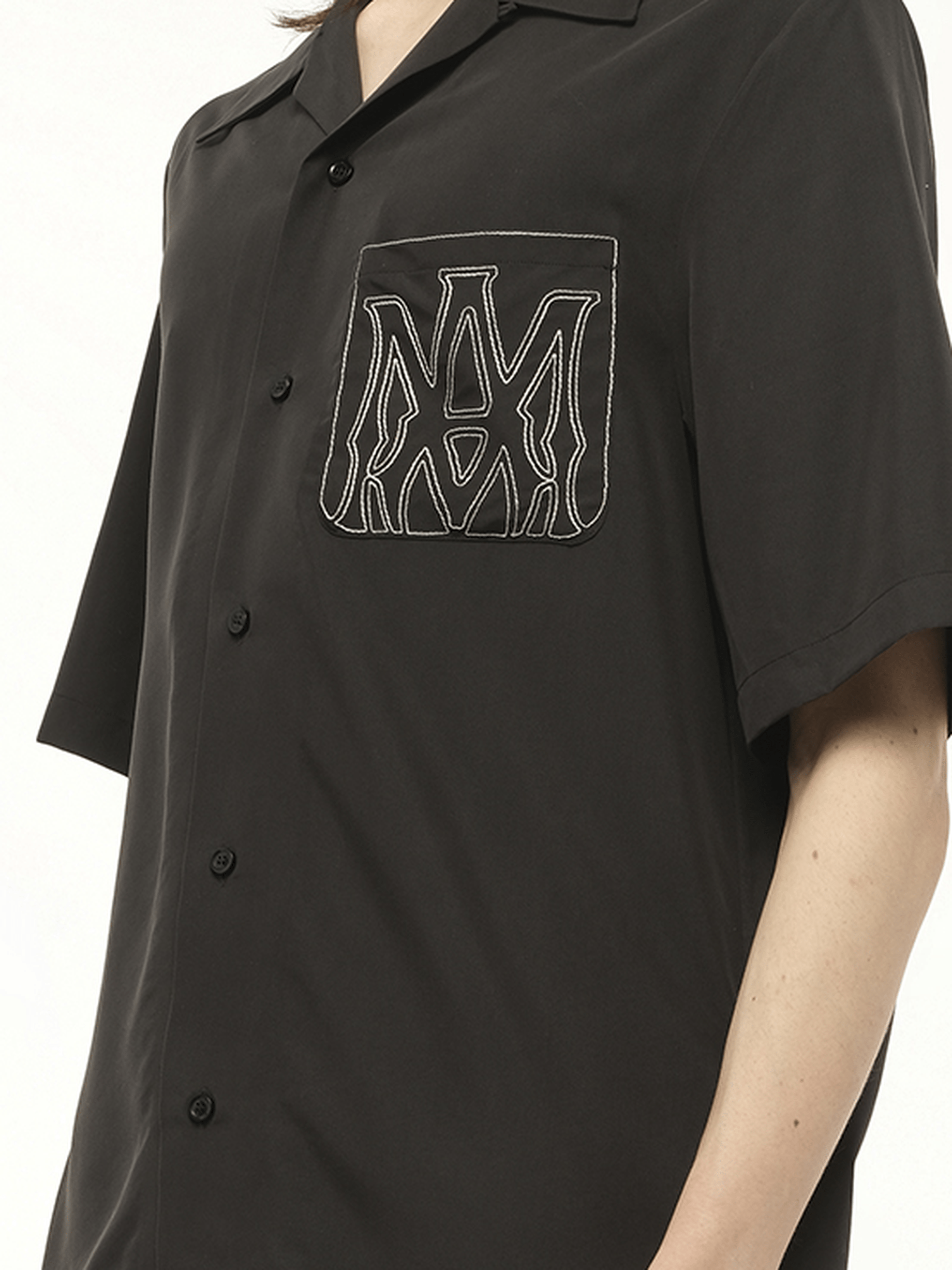 MA Outline Bowling Shirt in Black