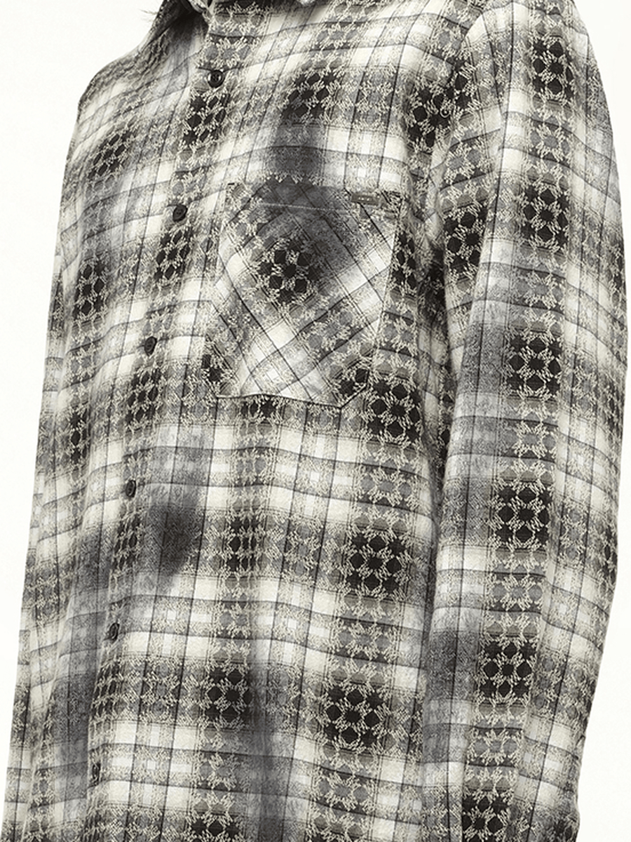MA Quad Bleach Flannel Shirt in Black