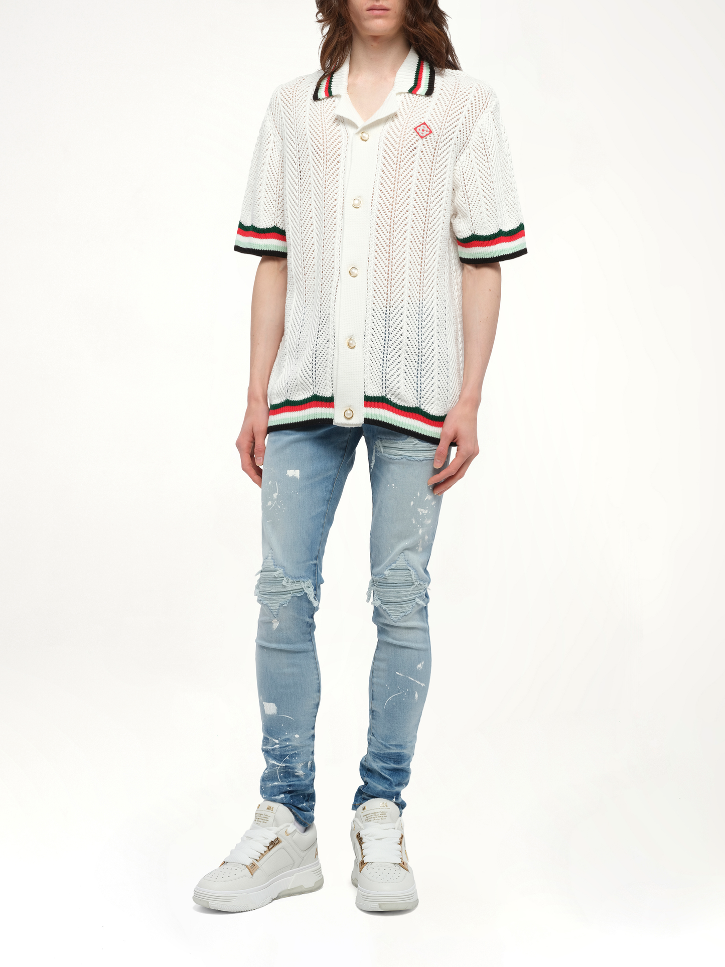 Sporty Crochet Shirt in Multicolour