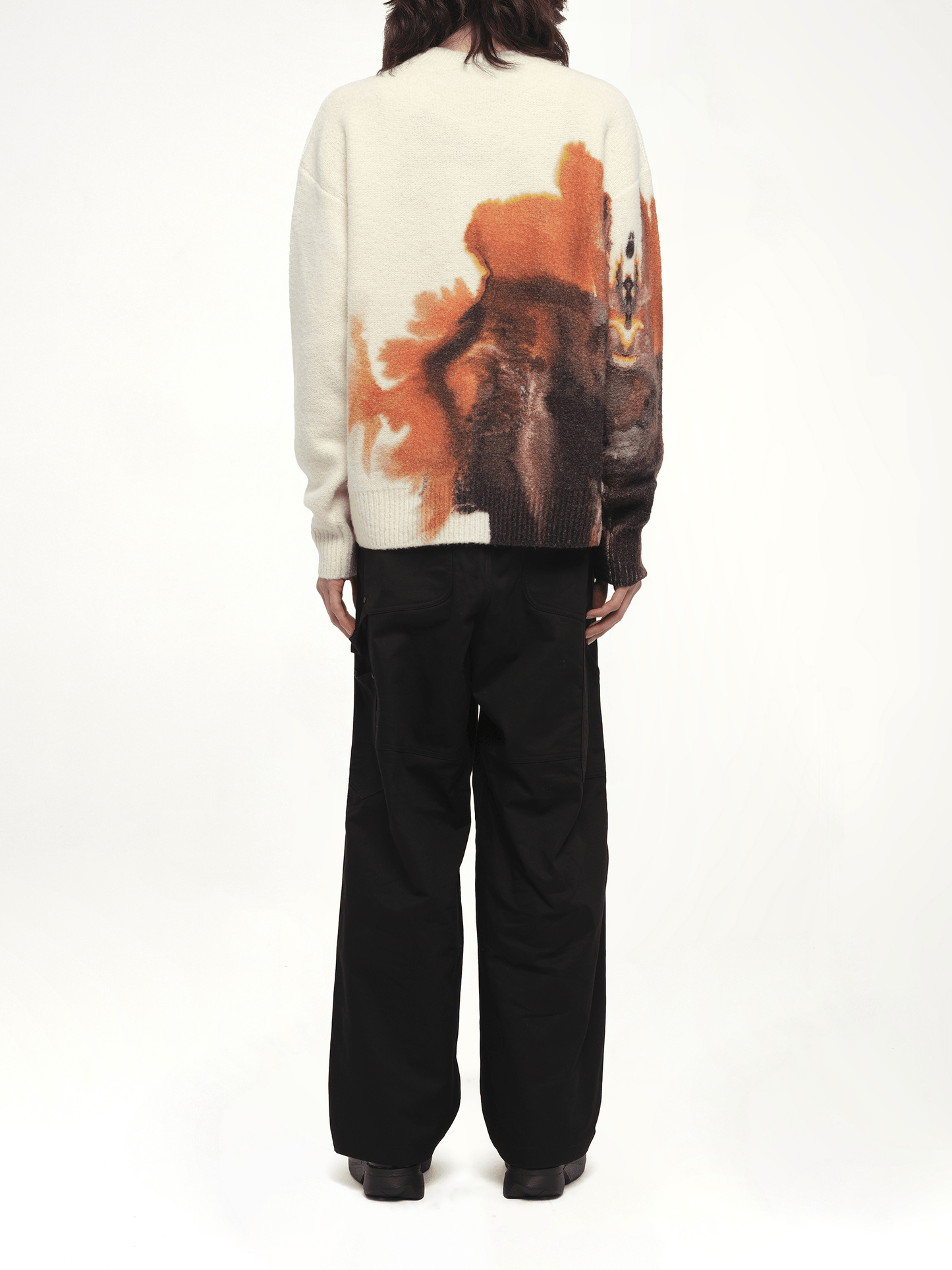 Aop Knit Crew in White