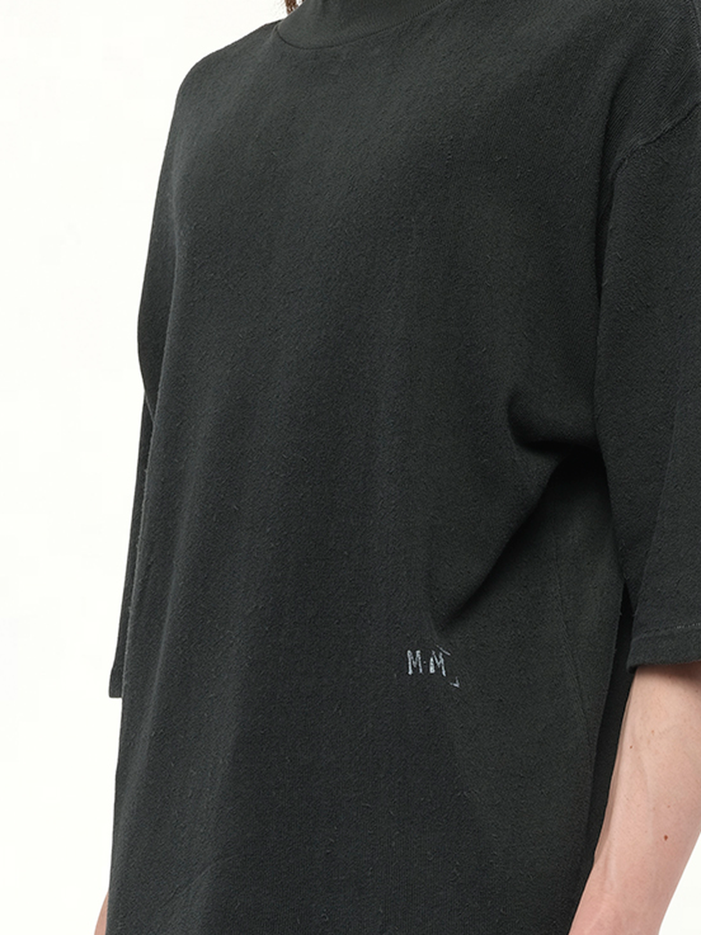 Reverse Terry T-Shirt in Washed Black