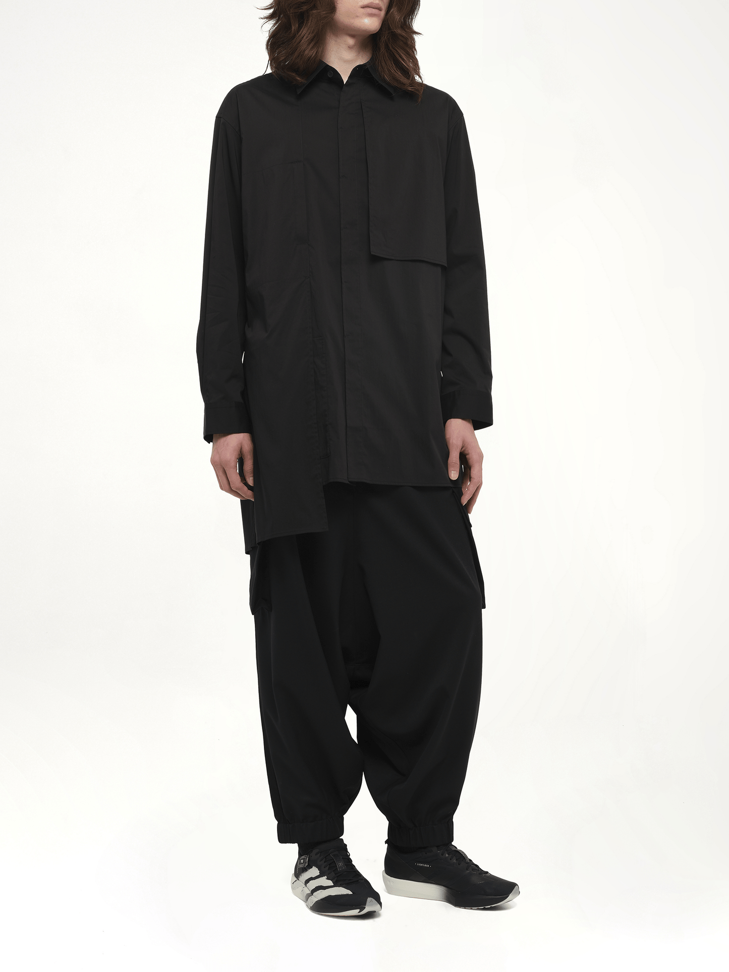 Sporty Cotton Shirt in Black