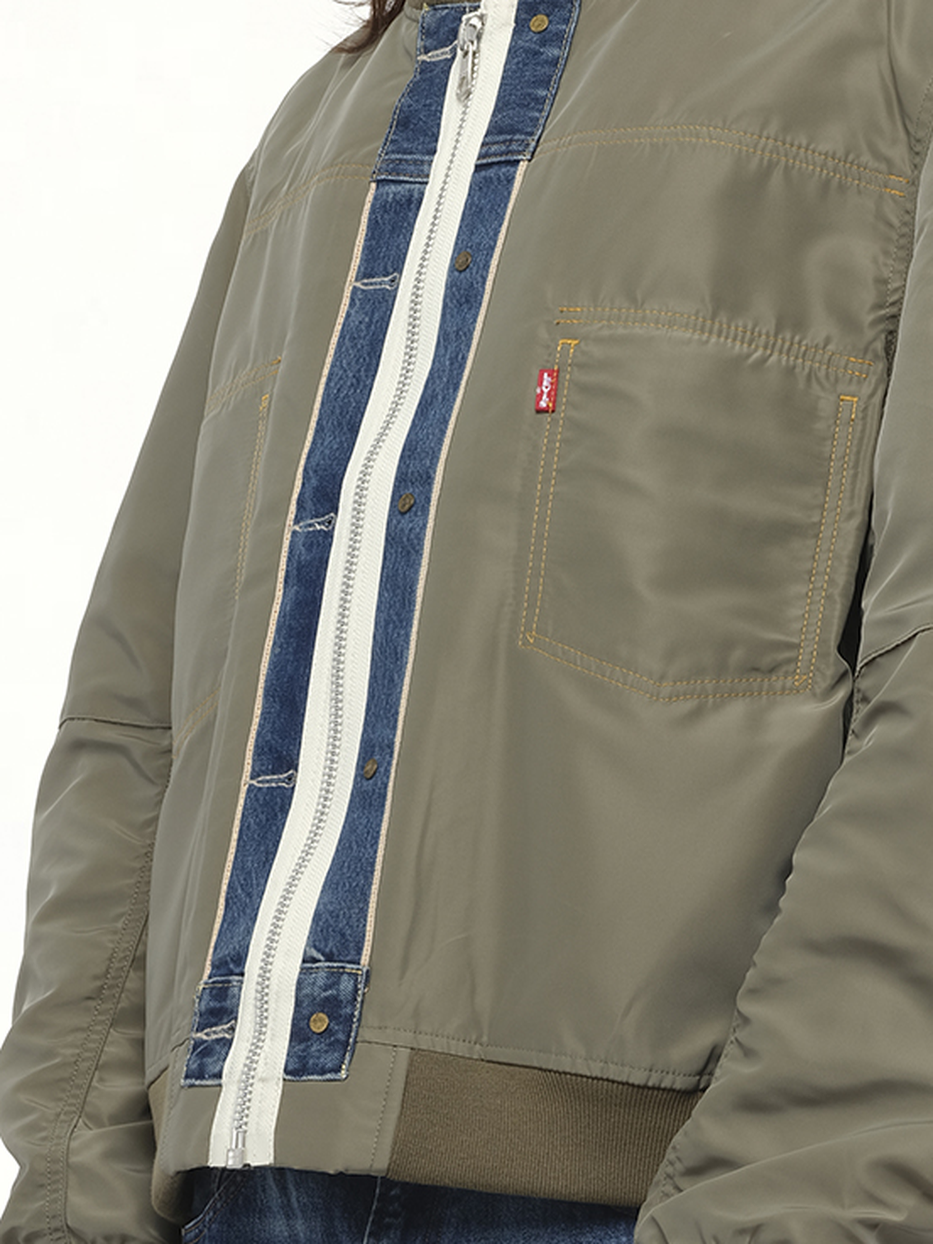 Levi's Denim x Nylon Twill Reversible Blouson in Blue/Khaki