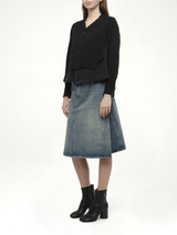 블랙 FW25 데님 x 니트 가디건