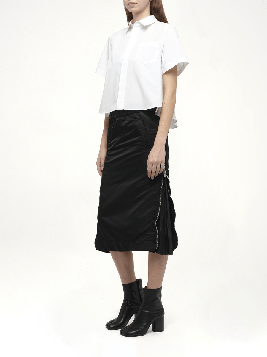 Frill Poplin Shirt in Off White