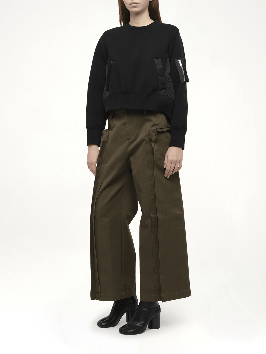 Sponge Sweat x Nylon Twill Pullover in Black/Black