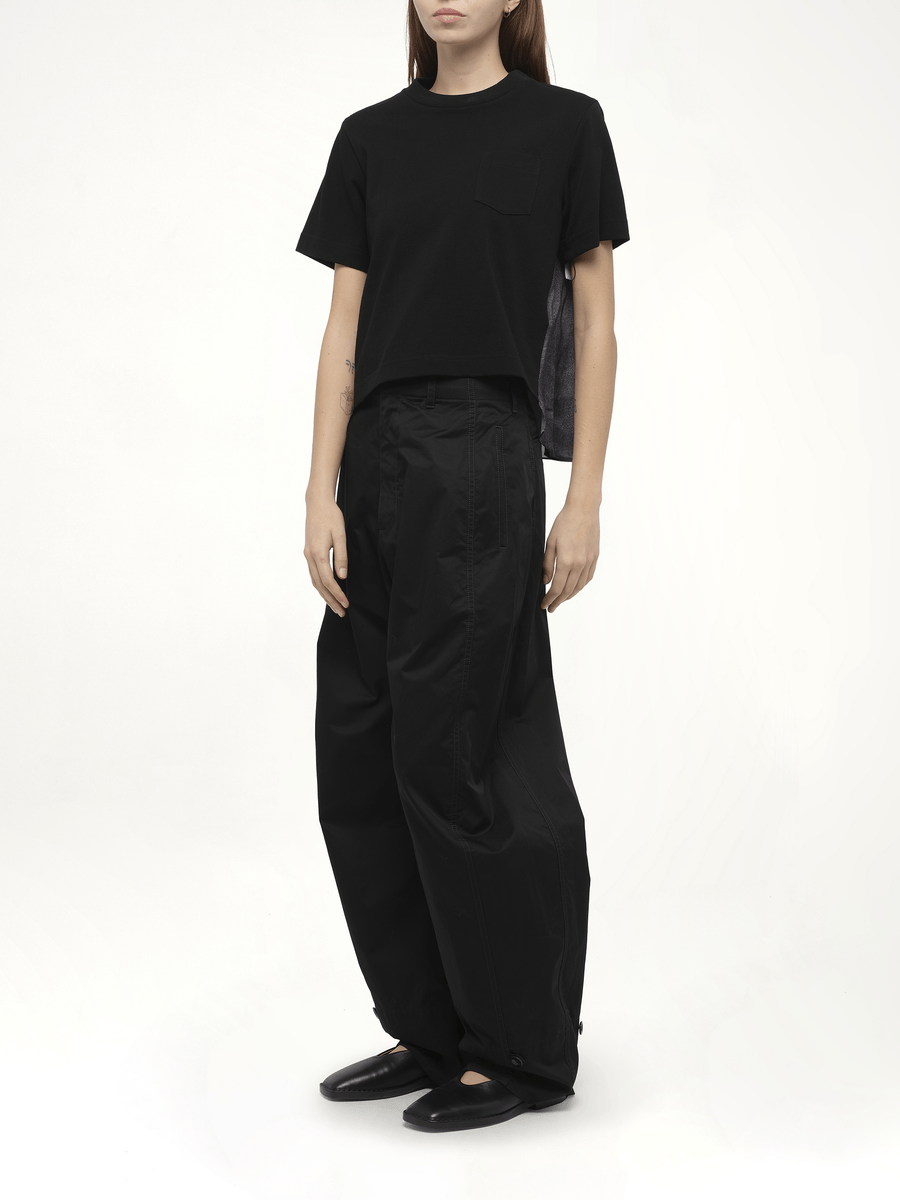 Denim x Cotton Jersey T-Shirt in Black/Indigo