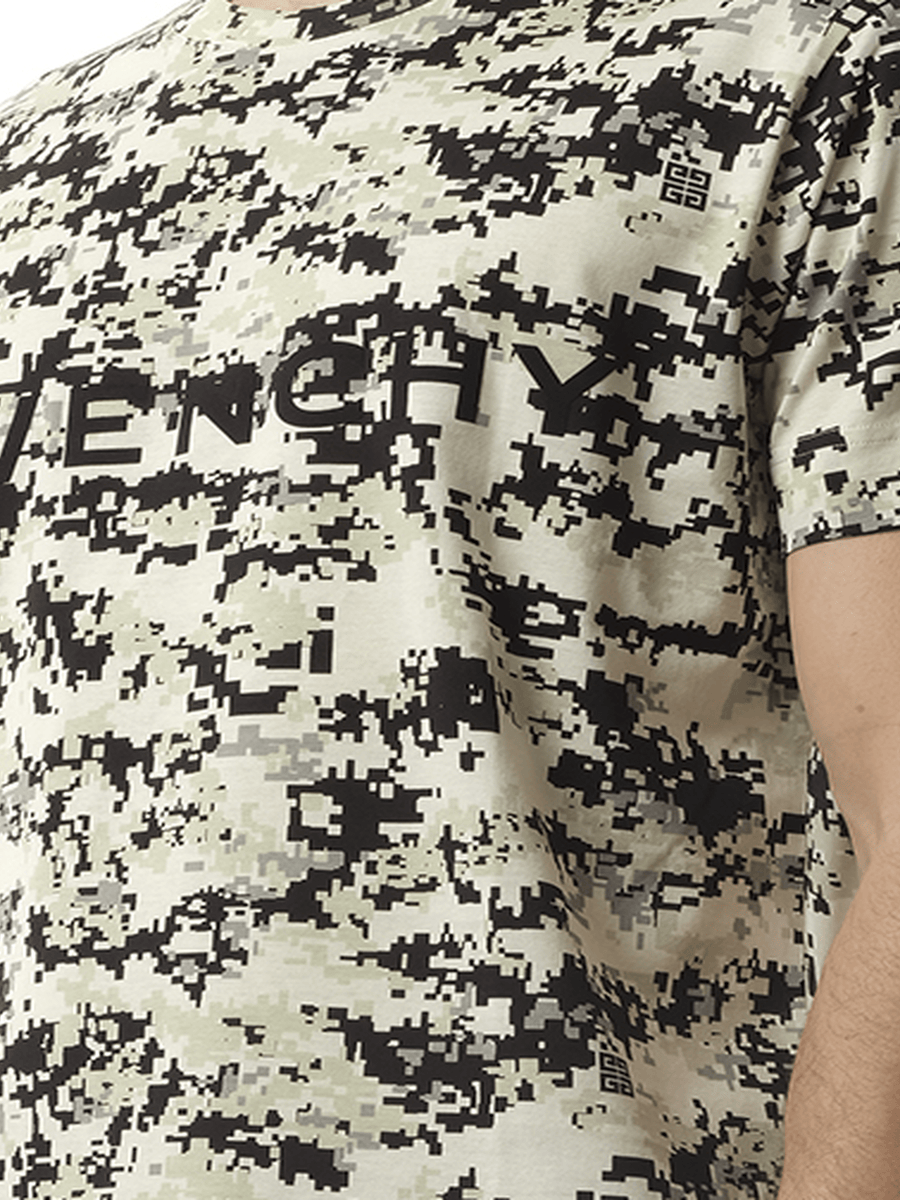 Givenchy Camo All Over T-Shirt in Beige/Black