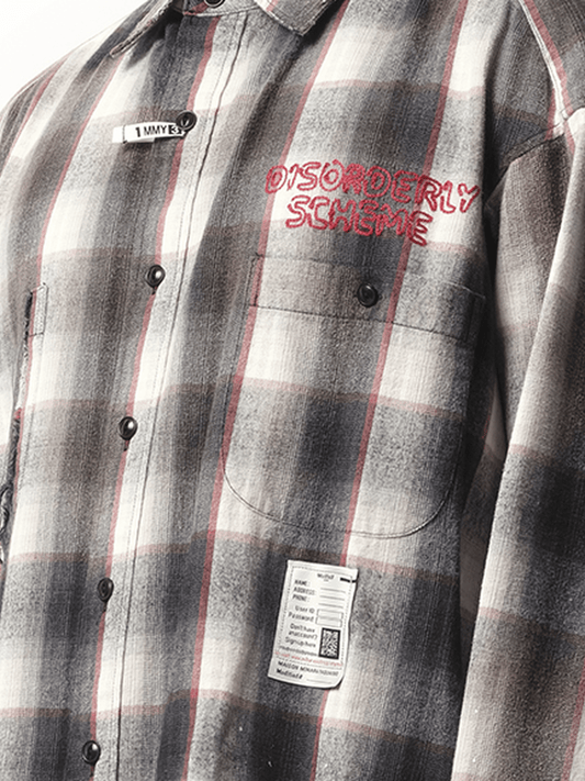 Maison Mihara Yasuhiro Vintage Like Check L/S Shirt in Gray