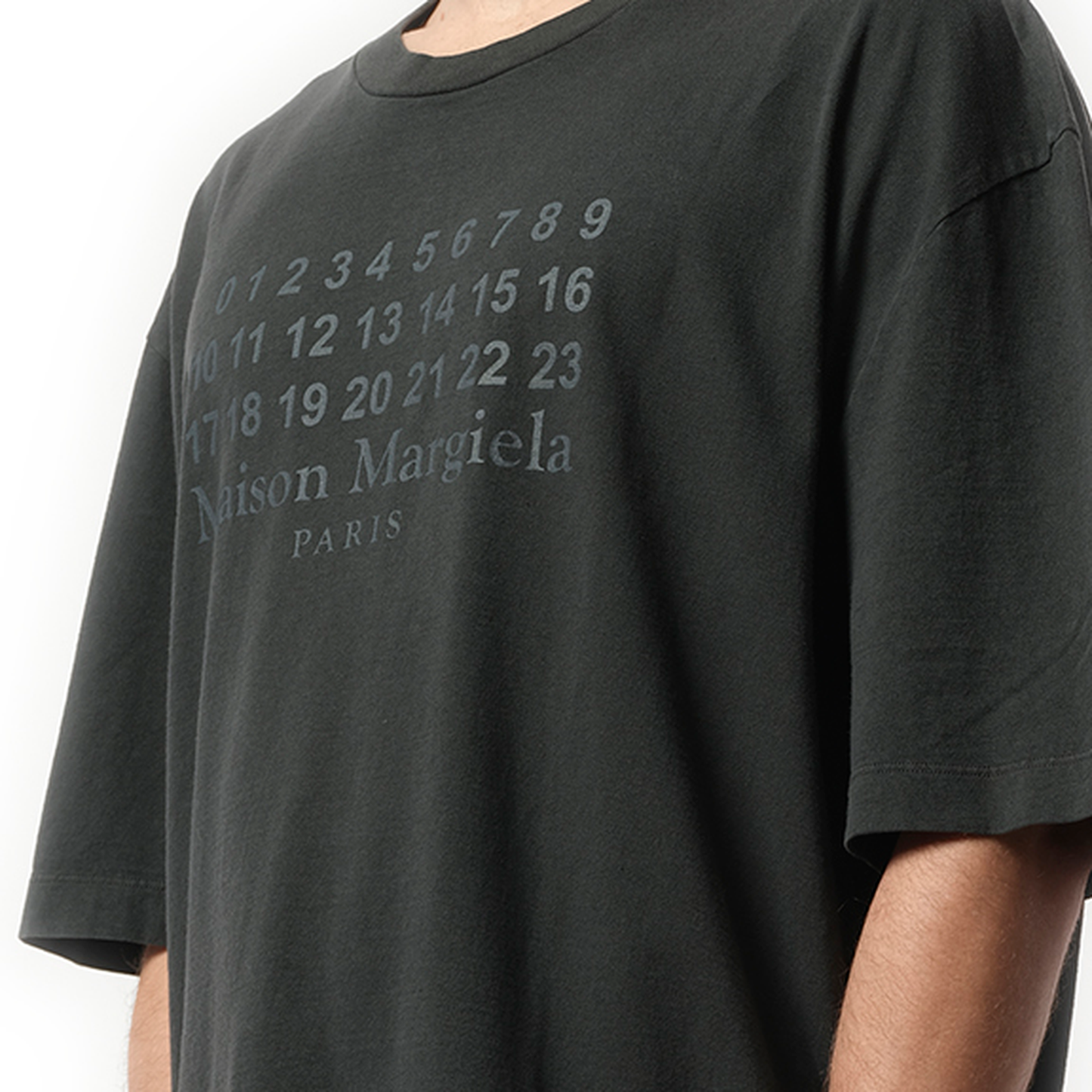 Number Logo T-Shirt in Washed Black