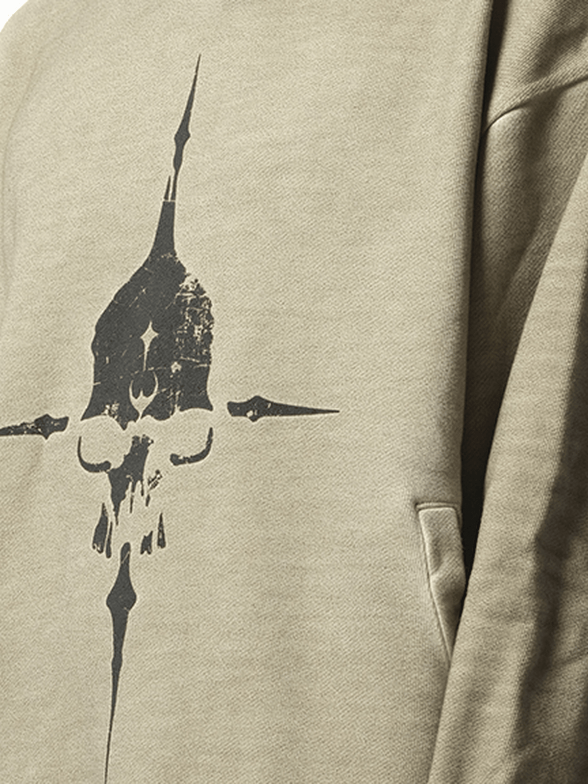 Thug Club Peace Stud Hoodie in Beige