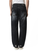 Thug Club Burn Down Denim Pants in Blue
