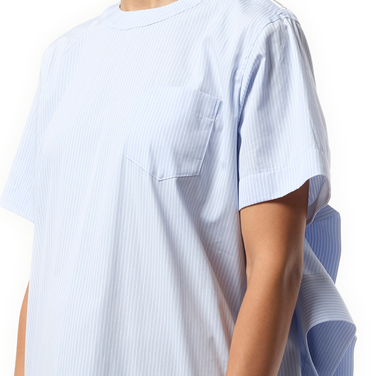 Poplin Dress in Light Blue Stripe