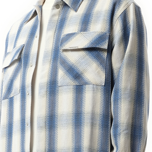 Season Flannel Shirt in Mid Blue